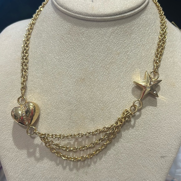 Vintage ‘80s Designer Heart & Star Draped Necklace-Boutique - Picture 2 of 6